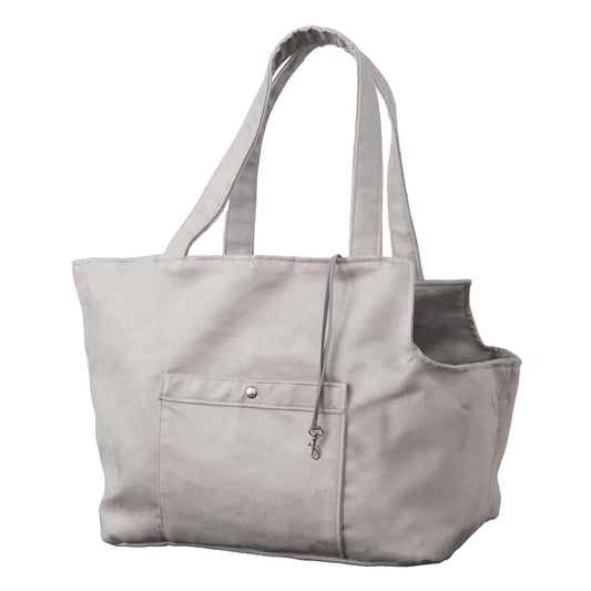 Soho Poms Grey Suede Camden Bear Dog Carrier - ideal for dogs and cats