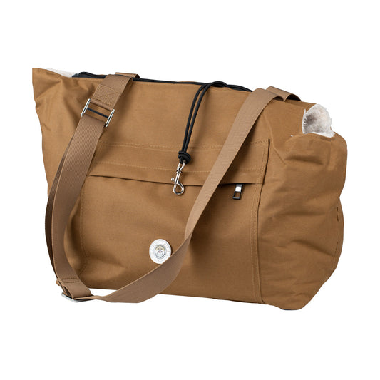 Soho Poms Compton Brown & Cream Pet Carrier - Ideal for Dogs & Cats